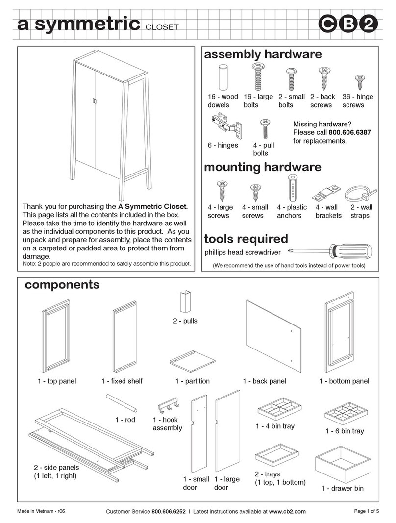 CB2 A SYMMETRIC CLOSET User manual