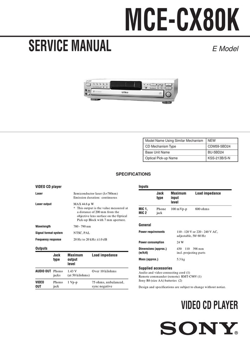 Sony MCE-CX80K User manual