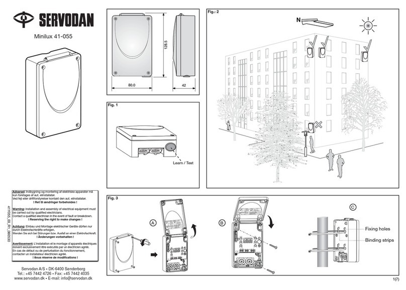 Servodan Minilux 41-055 Fitting and operating instructions
