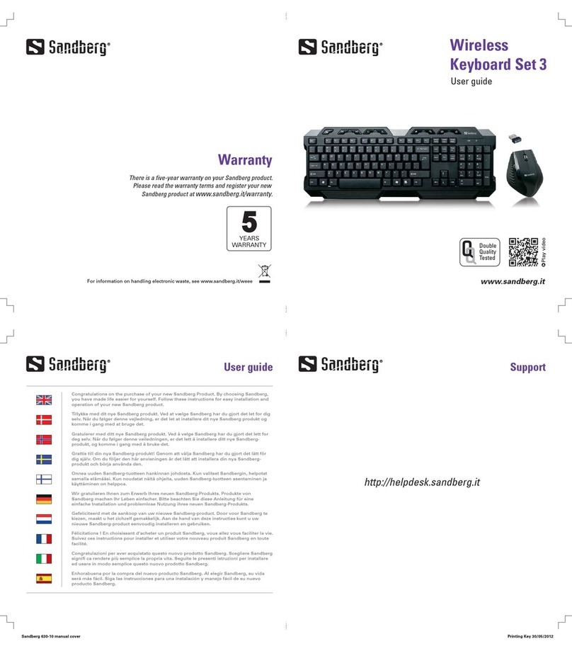 Sandberg Wireless Keyboard Set 3 User manual