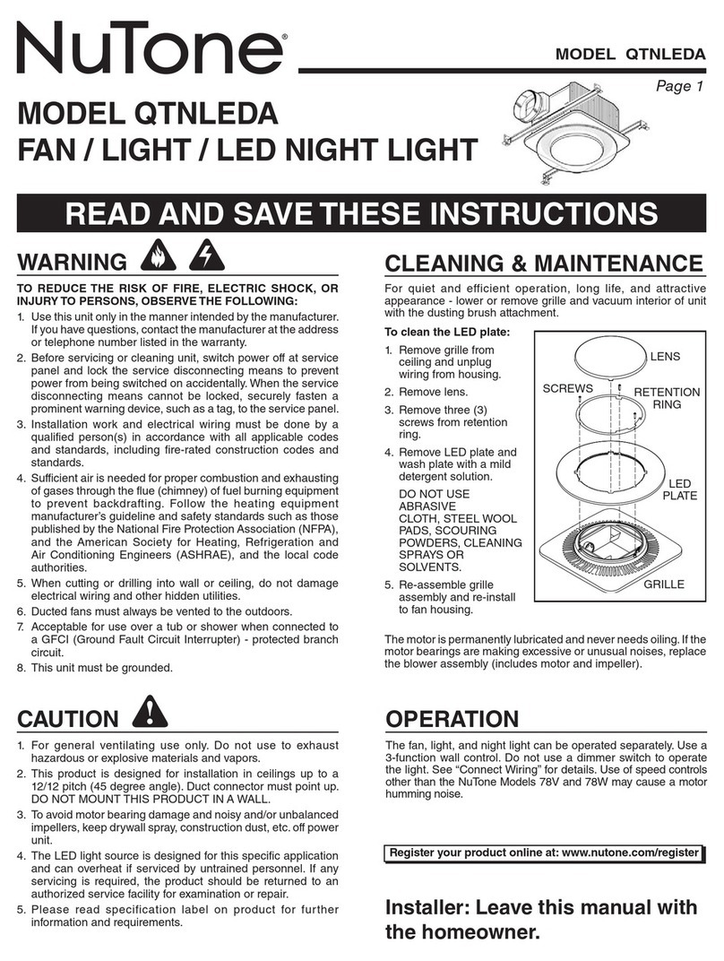 NuTone QTNLEDA User manual