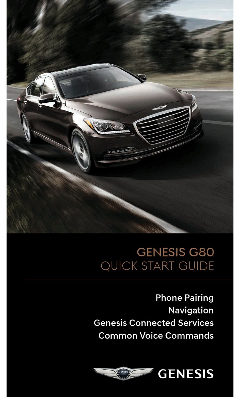 Genesis G80 quick start guide