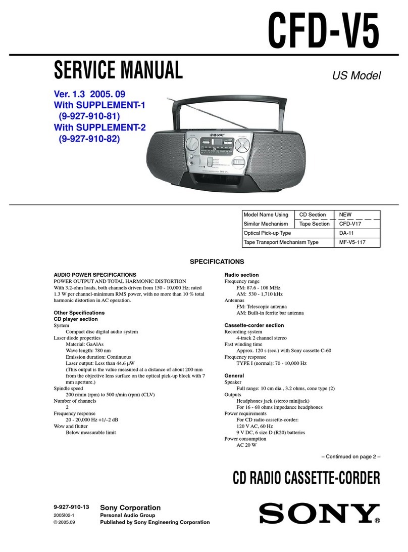Sony CFD-V5 - Cd Radio Cassette-corder User manual