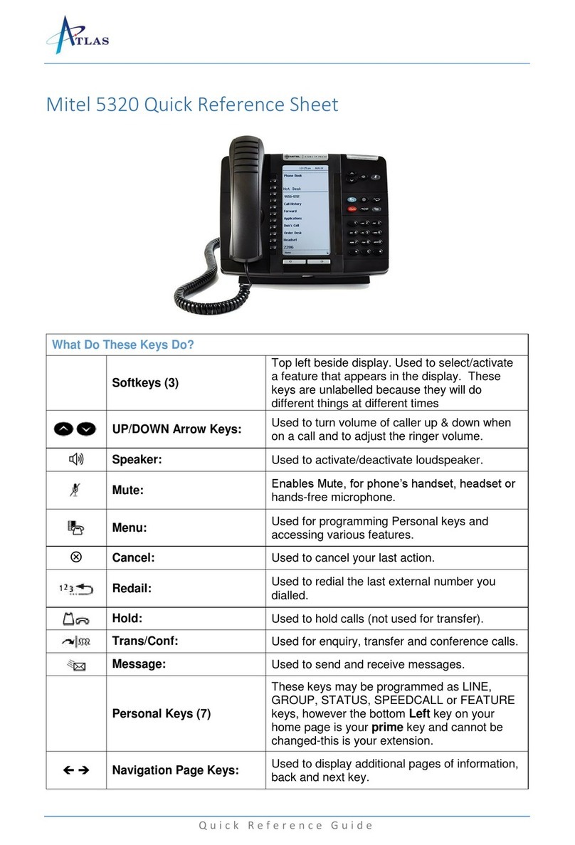 Mitel 5320 User manual Mitel 5320 User manual