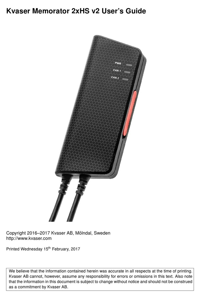 Kvaser Memorator 2xHS v2 User manual
