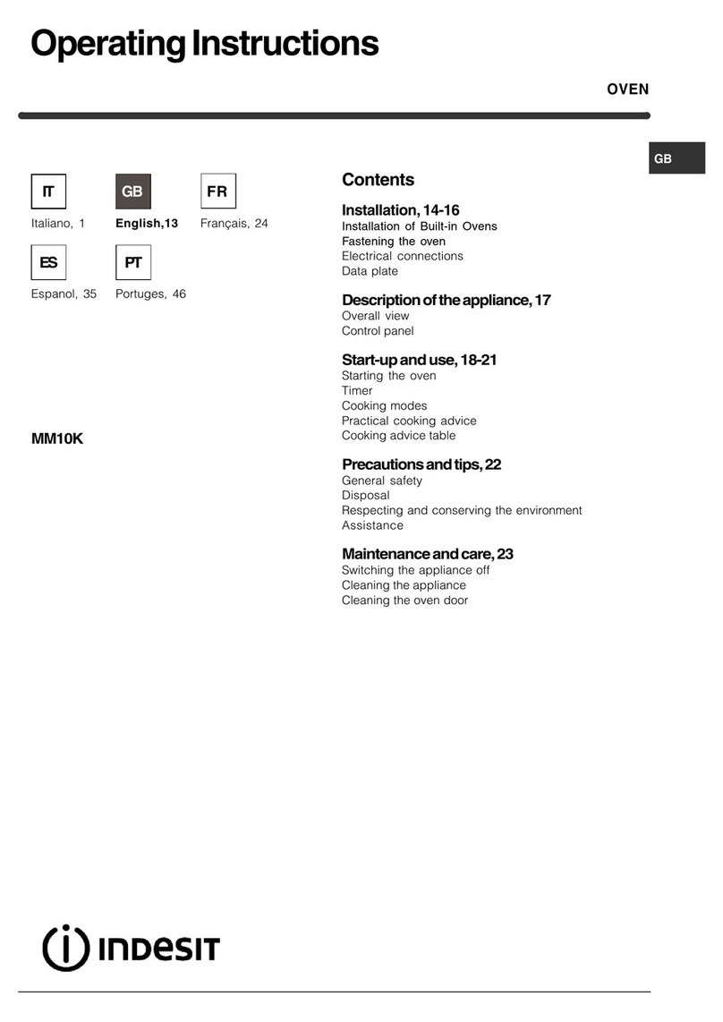 Indesit mm10k operating instructions