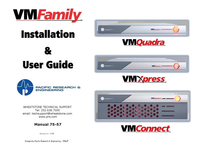 PR&E VMXpressVMQuadraVMConnect Installation & user guide
