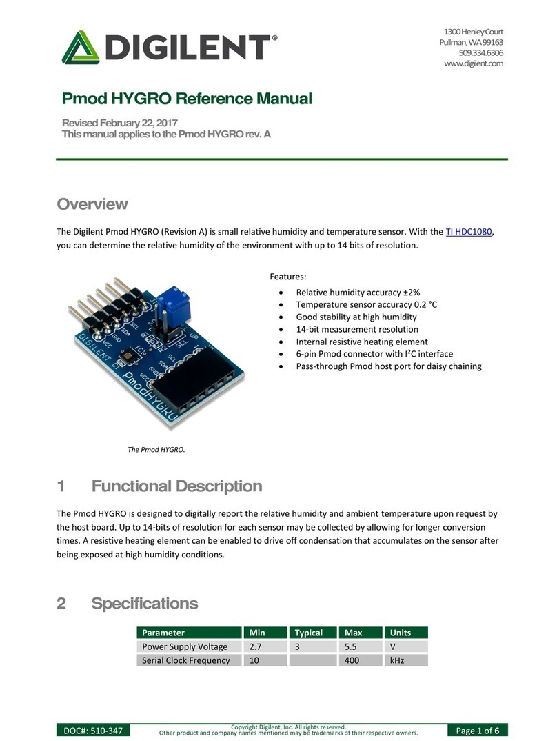 Digilent Pmod HYGRO Reference manual