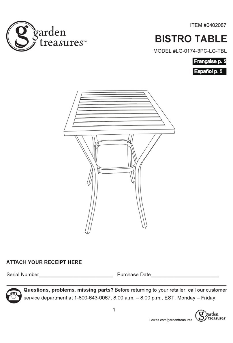 Garden Treasures LG-0174-3PC-LG-TBL Assembly instruction