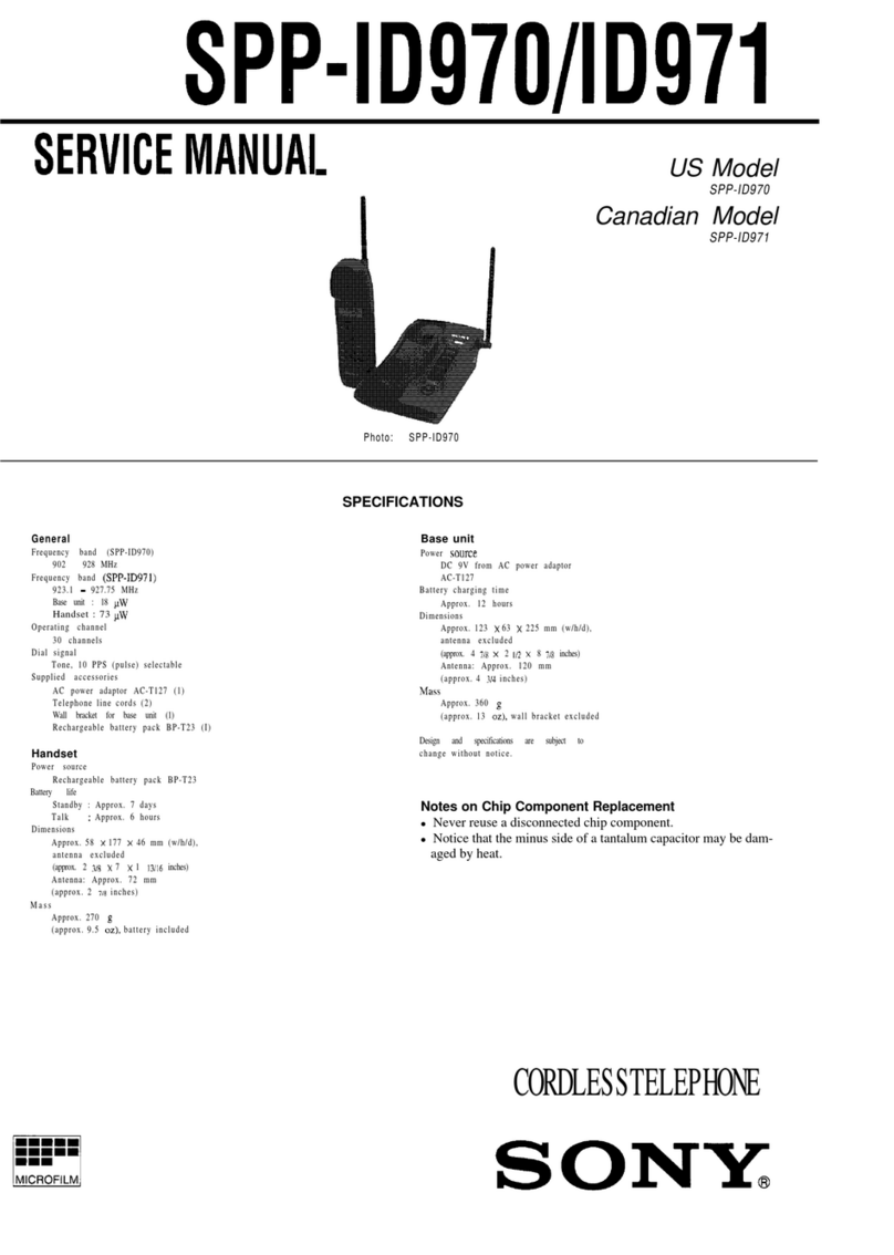 Sony SPP-ID970 - Cordless Telephone User manual
