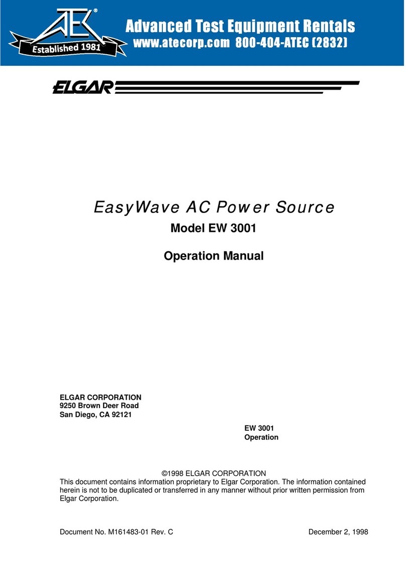 Elgar EasyWave EW 3001 Operation manual