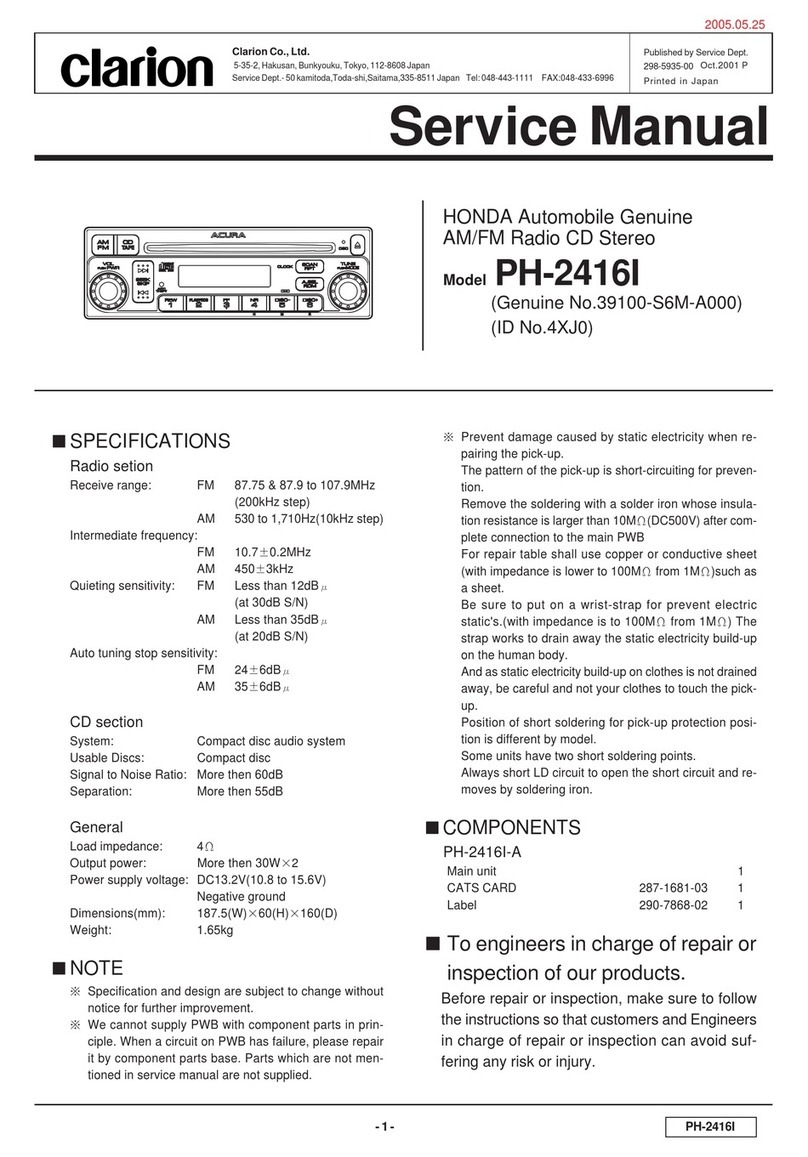 Clarion .39100-S6M-A000 User manual