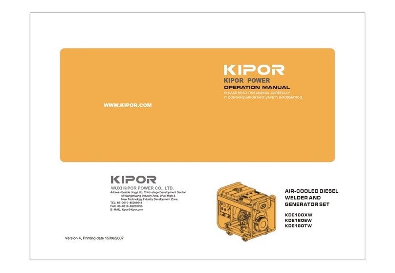 Kipor KDE180XW Operator's manual