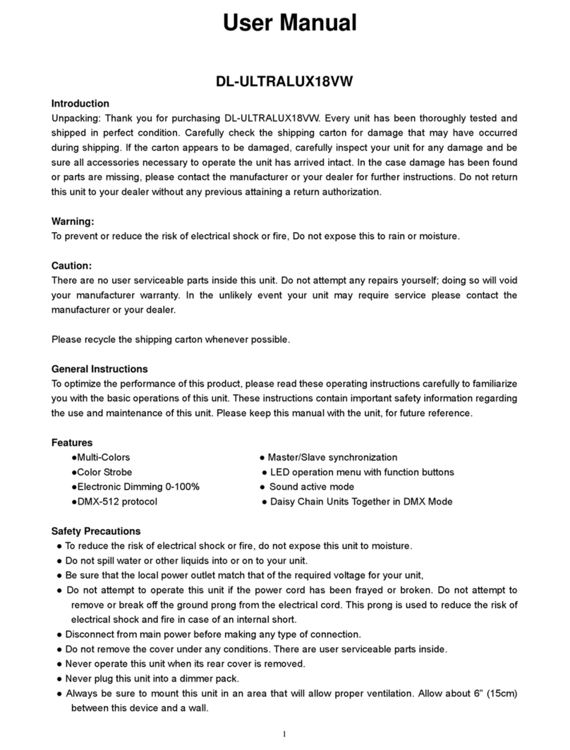 Techni-Lux DL-ULTRALUX18VW User manual