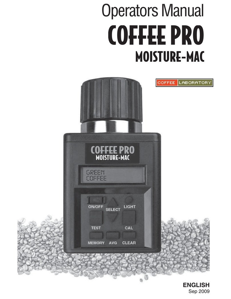 COFFEE PRO MOISTURE-MAC Operator's manual