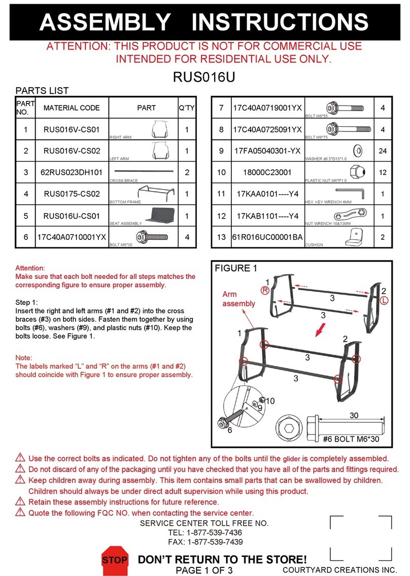 Courtyard Creations RUS016U Assembly instructions