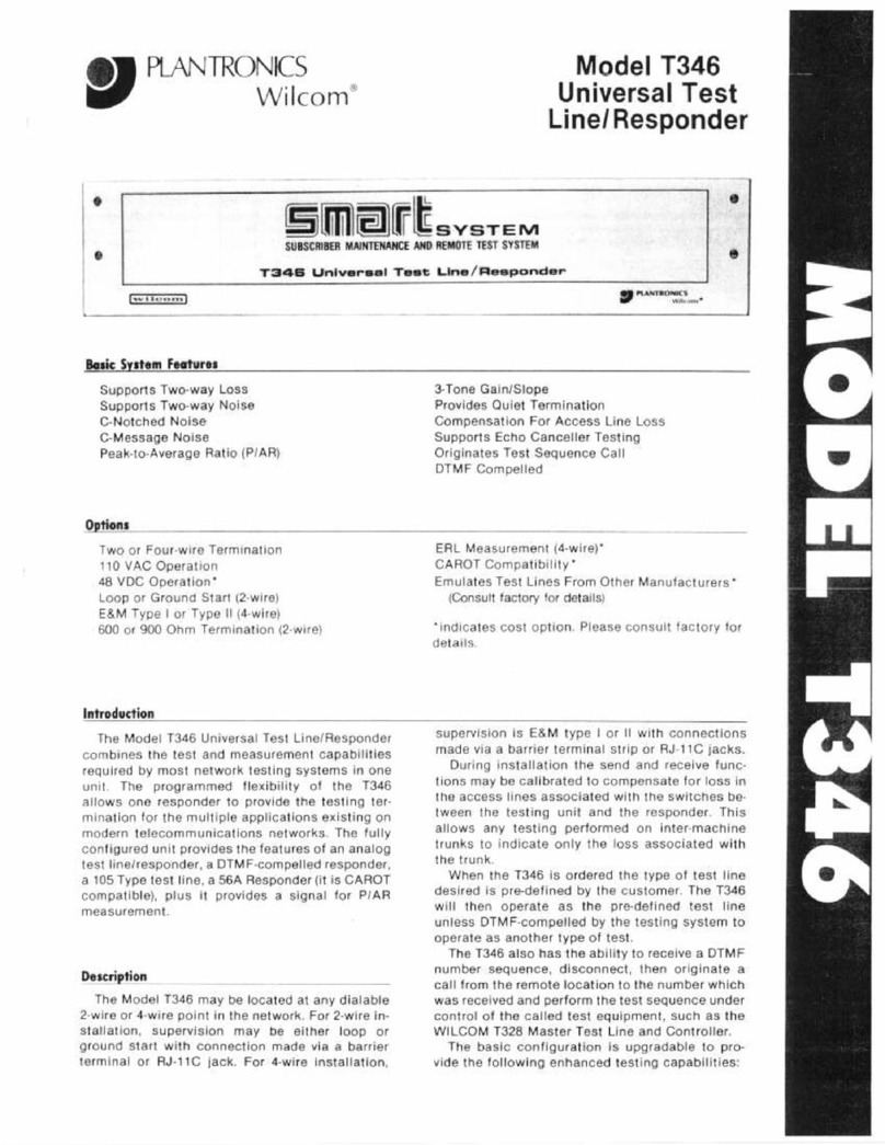 Plantronics T346 Operator's manual