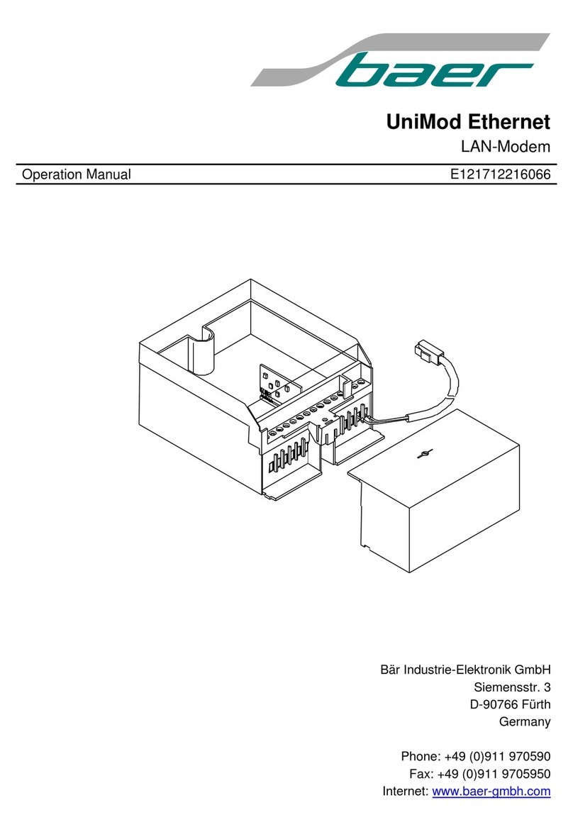 Baer UniMod Ethernet User manual