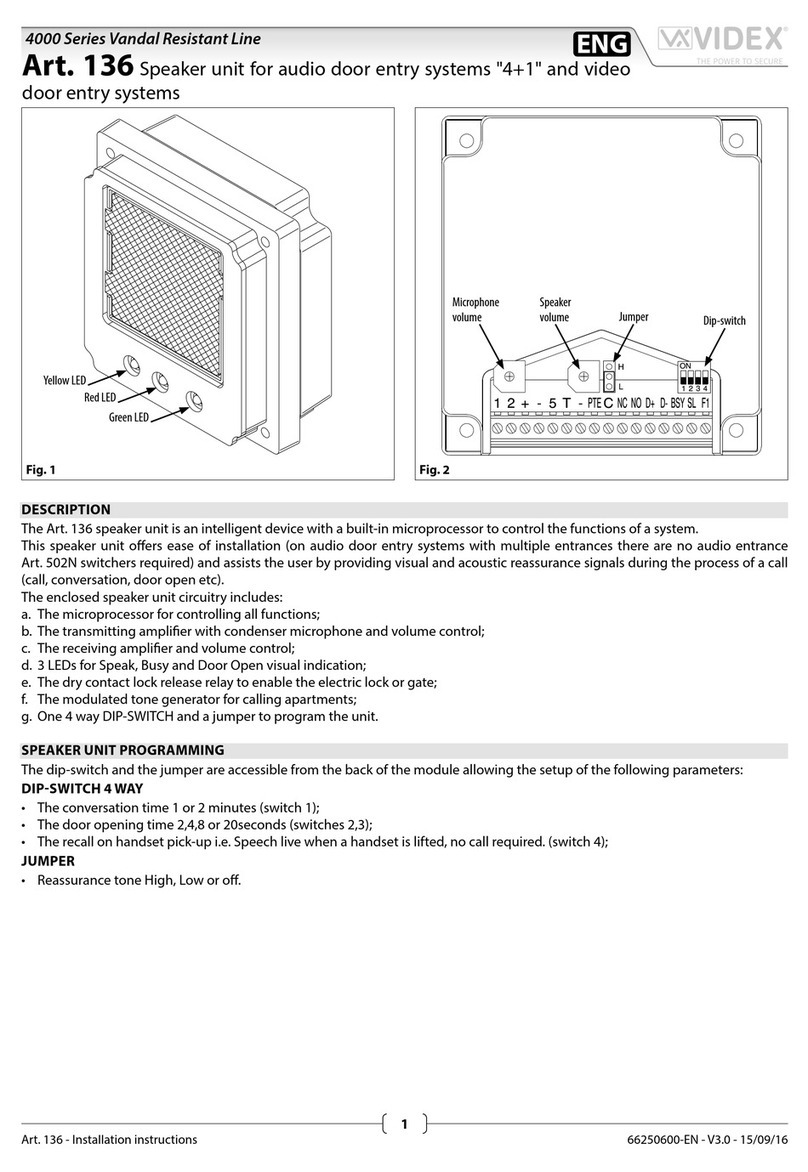 Videx 136 user manual