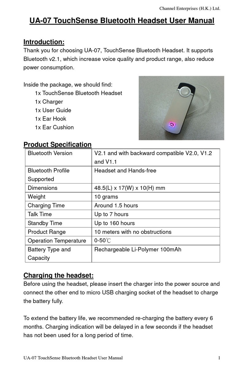 Channel Enterprises TouchSense UA-07 User manual