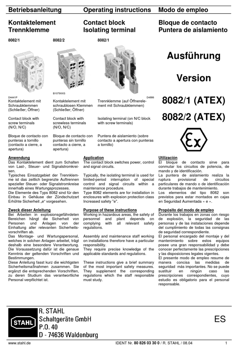 Stahl 8082/2 operating instructions