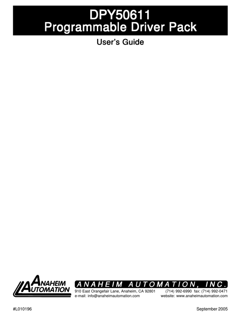 Anaheim Automation DPY50611 User manual