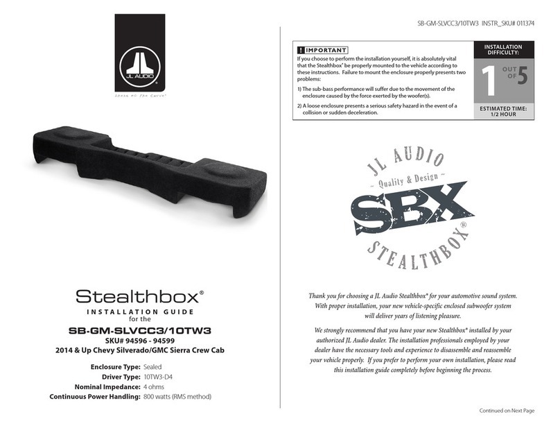 JL Audio SB-GM-SLVCC3/10TW3 User manual JL Audio SB-GM-SLVCC3/10TW3 User manual