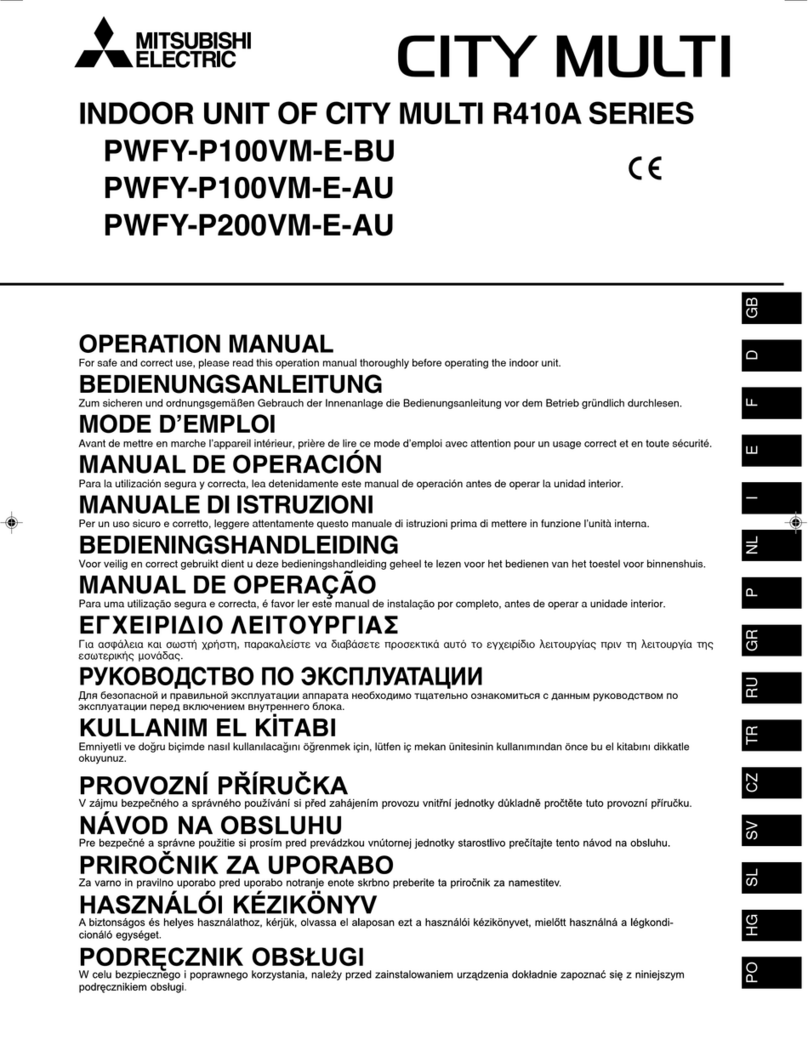 Mitsubishi Electric CITY MULTI PWFY-P100VM-E-BU User manual