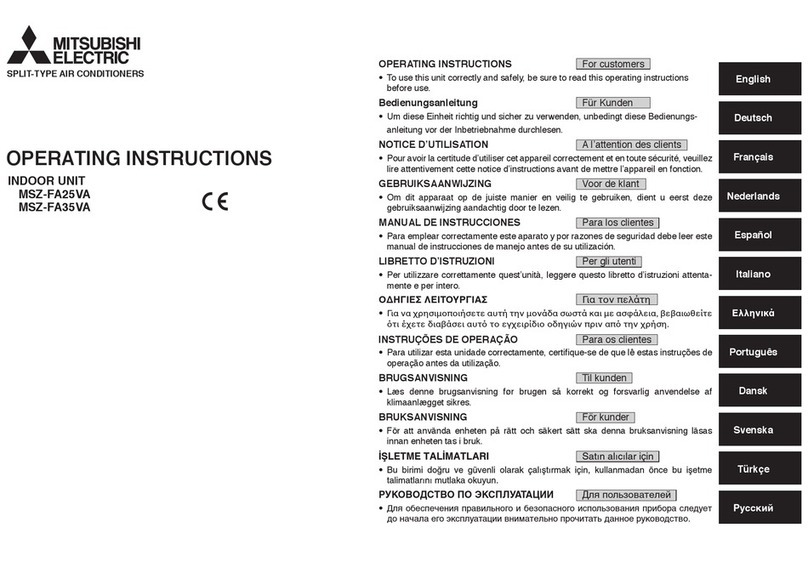 Mitsubishi Electric MSZ-FA25VA operating instructions Mitsubishi Electric MSZ-FA25VA operating instructions
