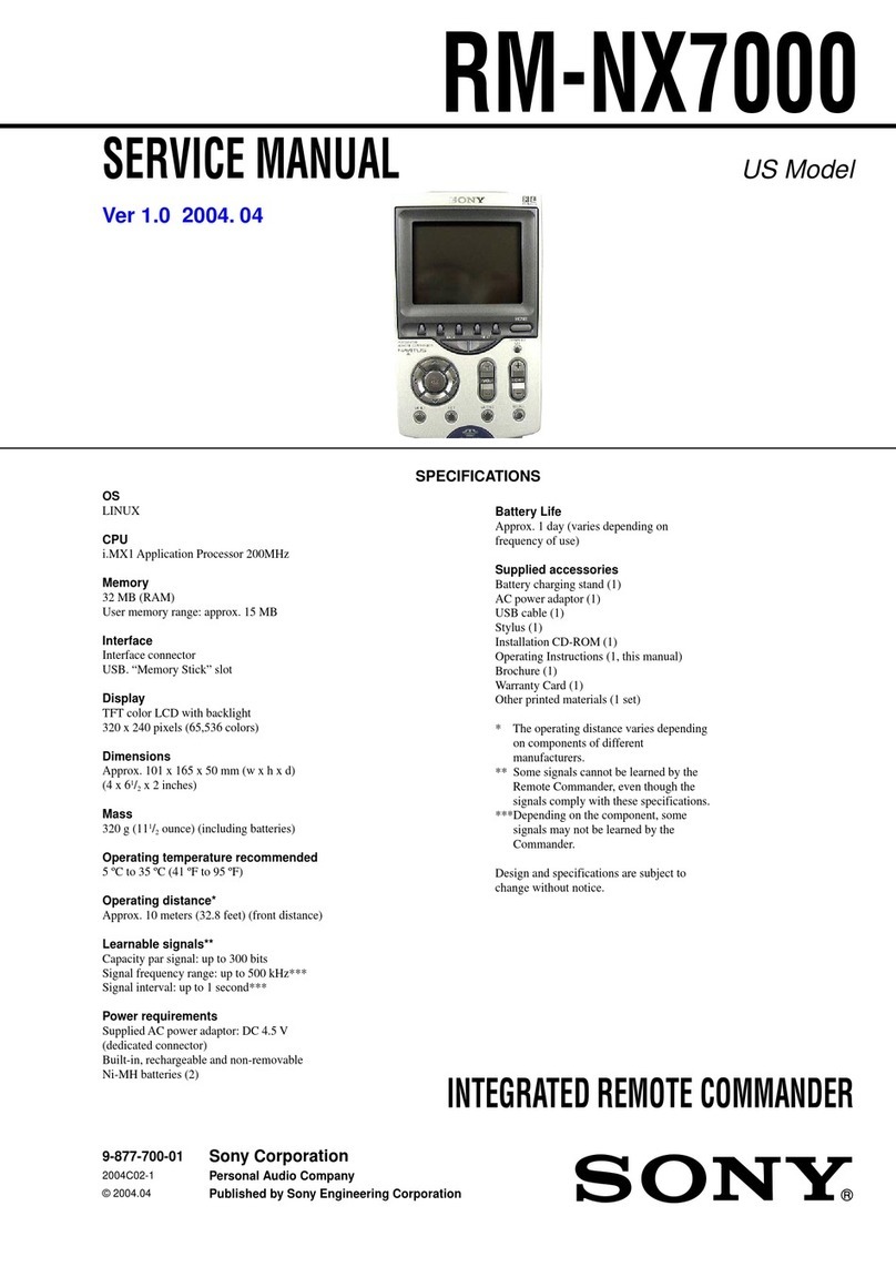 Sony RM-NX7000 Navitus User manual