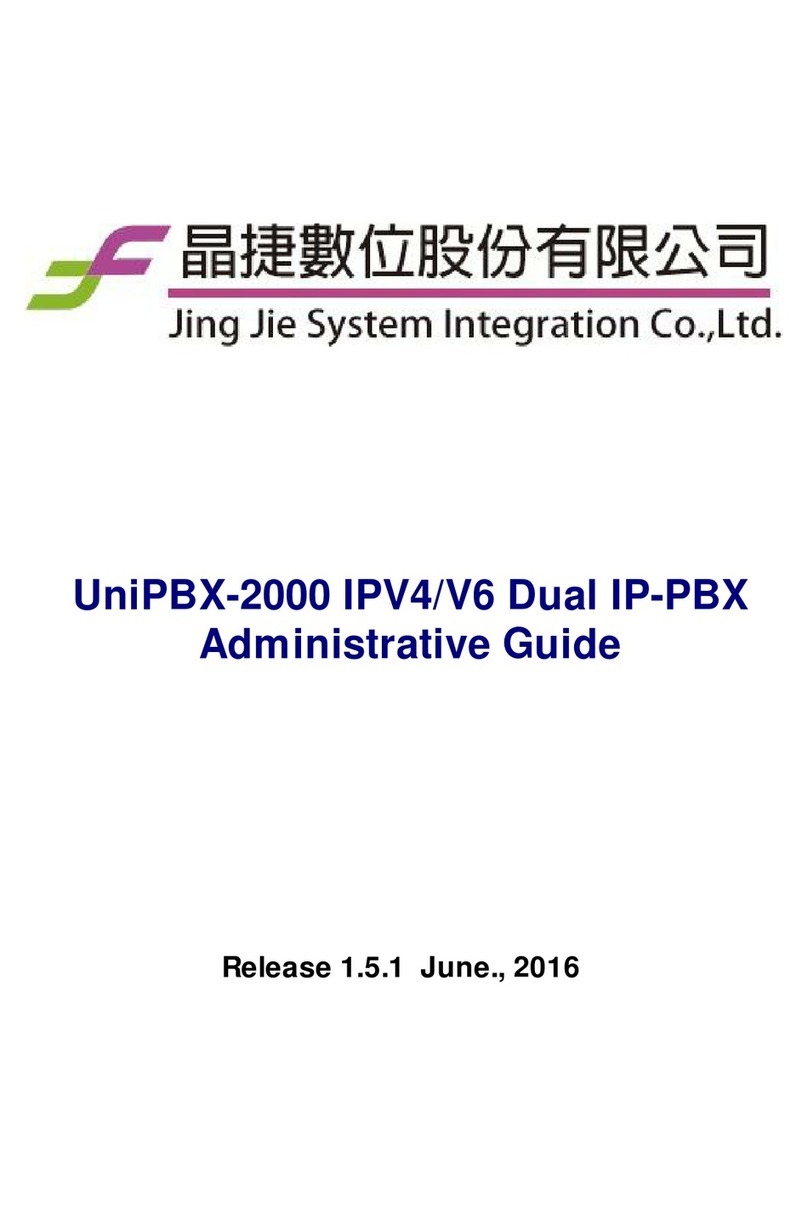 JING JIE UniPBX-2000 Administrative guide JING JIE UniPBX-2000 Administrative guide
