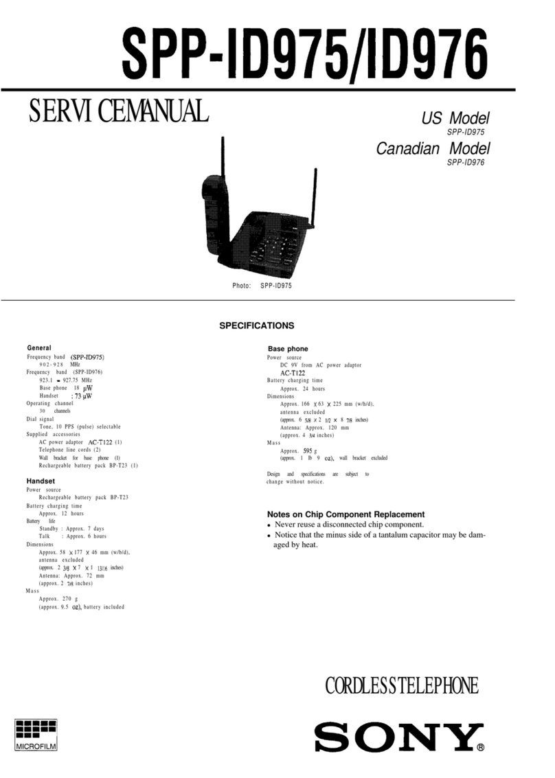 Sony SPP-ID975 - Cordless Telephone Service manual