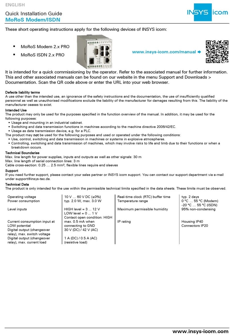 INSYS MoRoS Modem 2.x PRO Quick installation guide