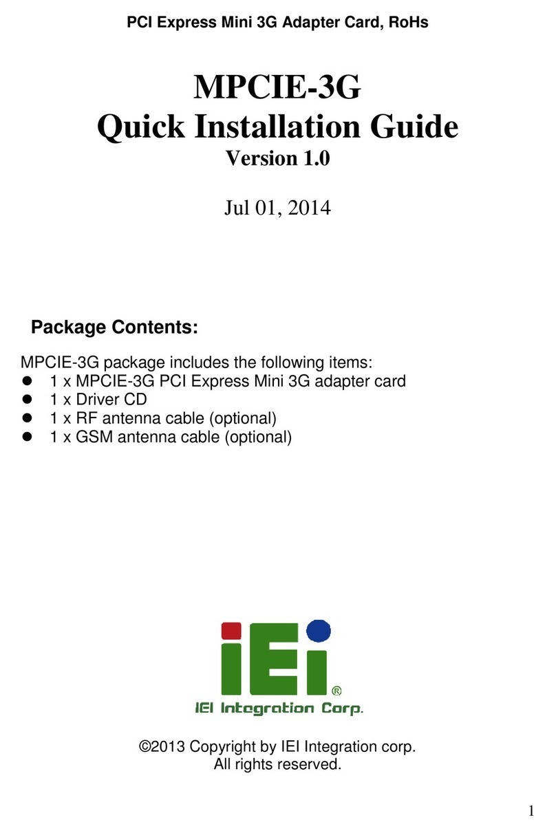 IEI Technology MPCIE-3G User manual