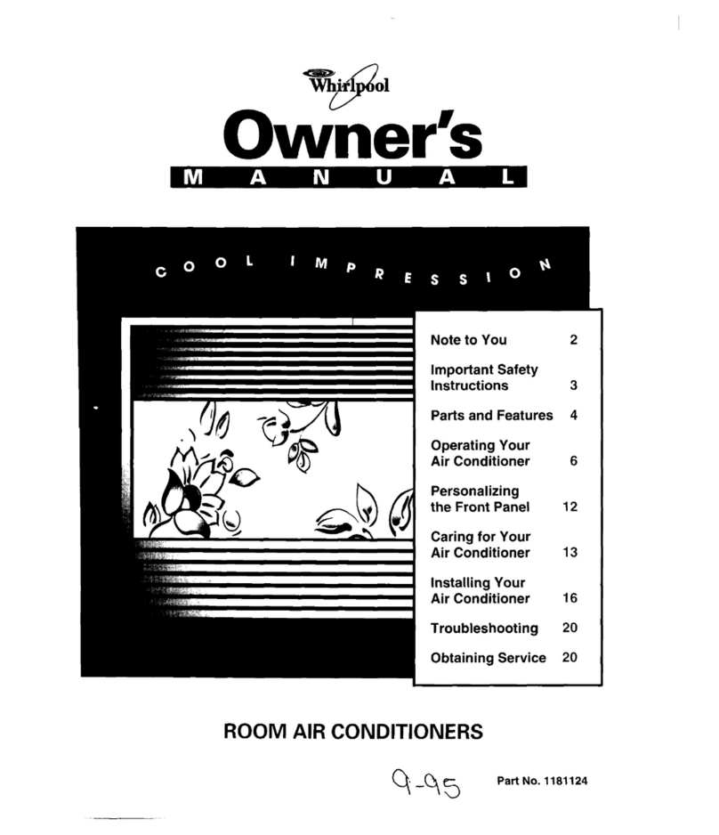 Whirlpool COOL IMPRESSION SERIES owner's manual