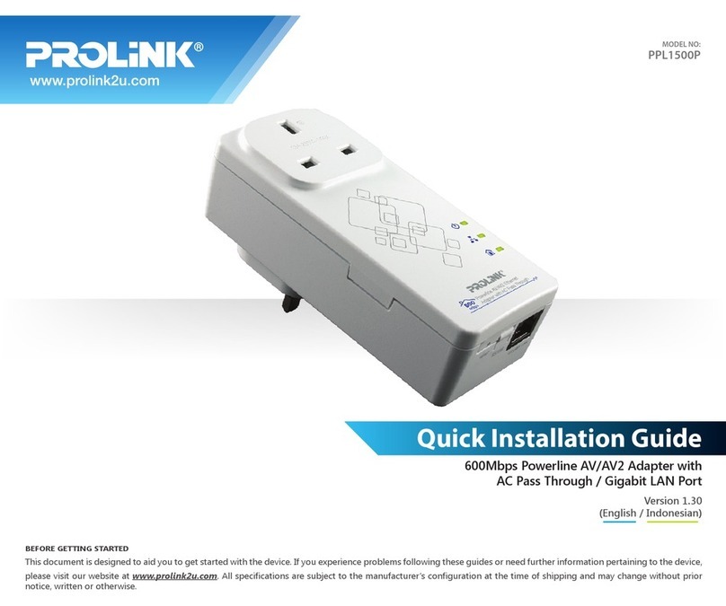 PROLiNK PPL1500P Quick installation guide