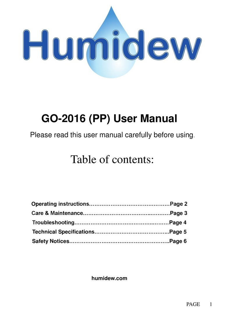 HUMIDEW GO-2016 (PP) user manual
