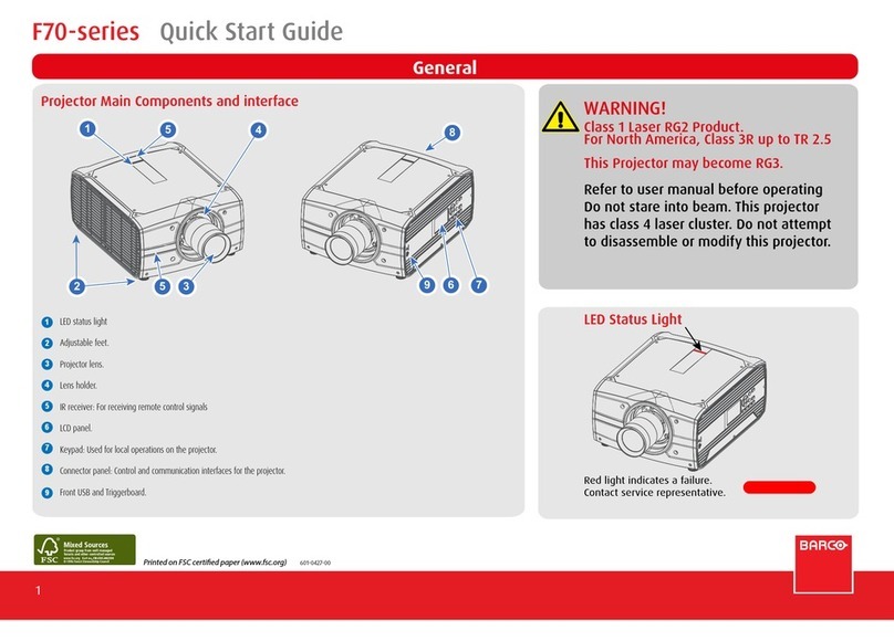 Barco F70-series quick start guide
