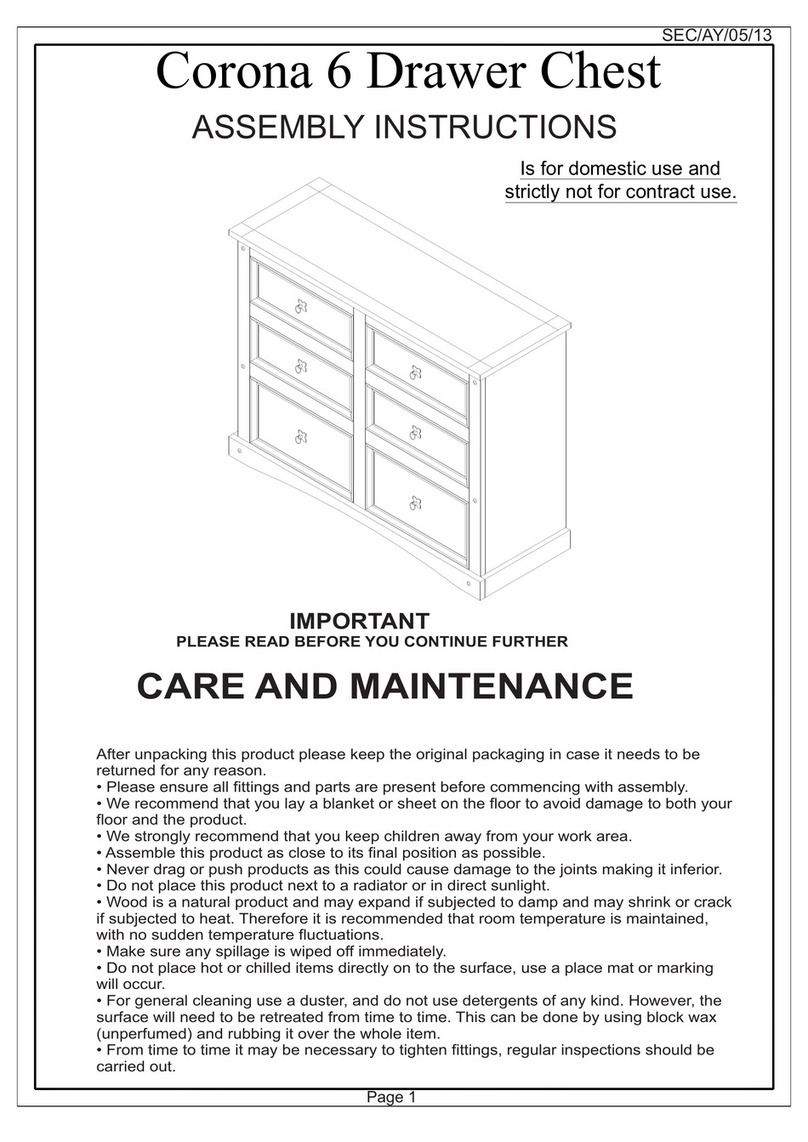 Mercers Furniture Corona 6 Assembly instructions Mercers Furniture Corona 6 Assembly instructions
