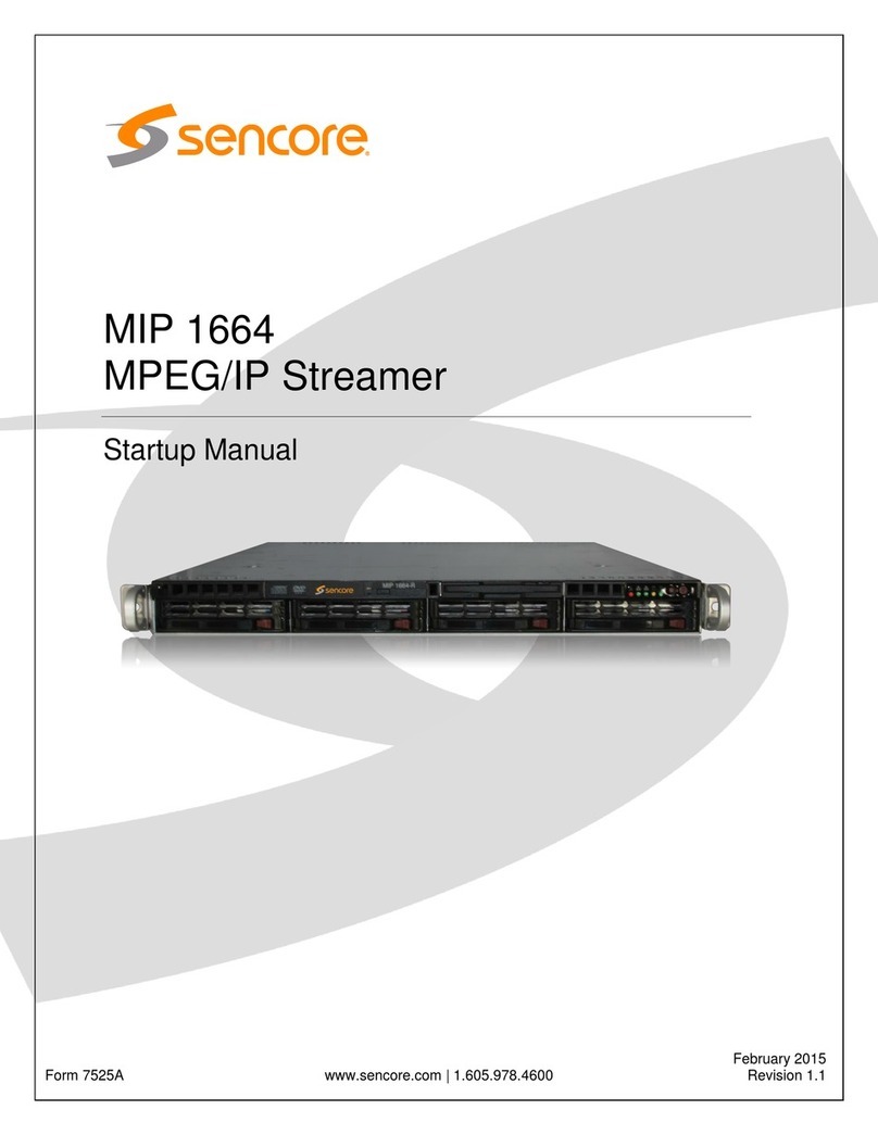 Sencore MIP 1664 Startup manual