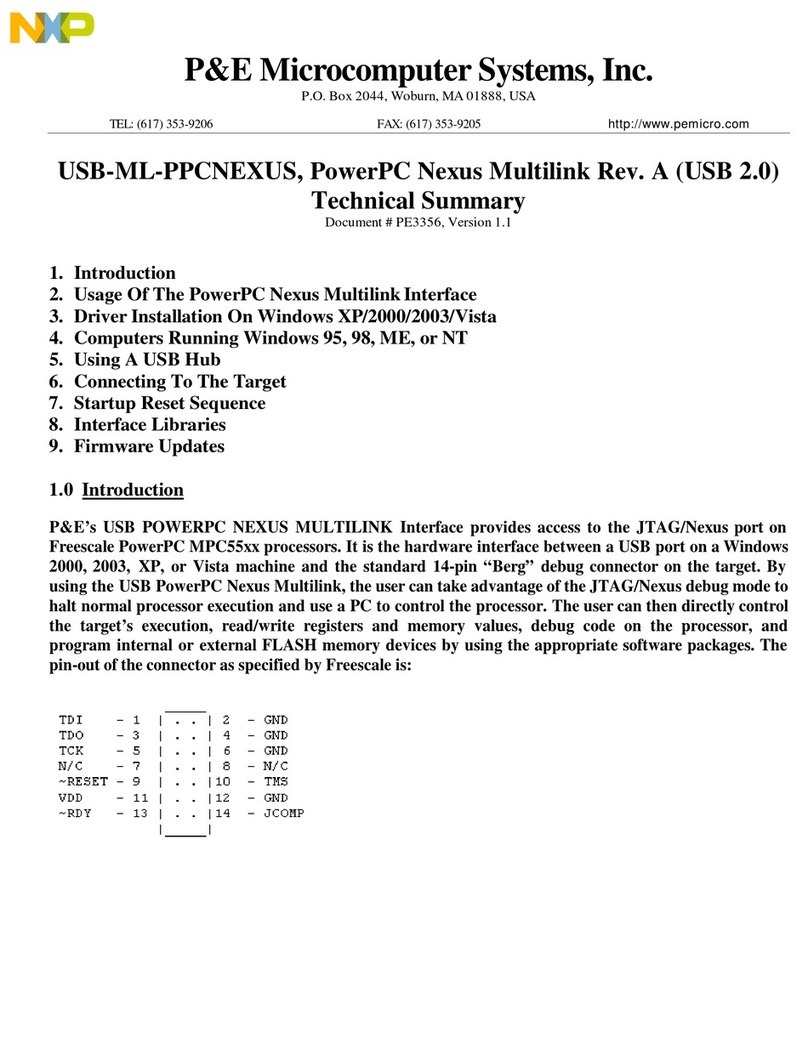 P&E Microcomputer Systems USB-ML-PPCNEXUS Summary manual