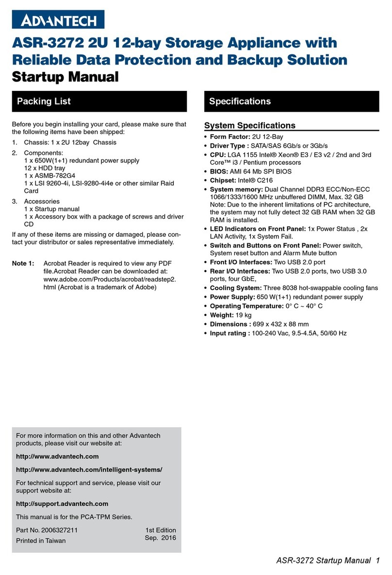 Advantech ASR-3272 Startup manual