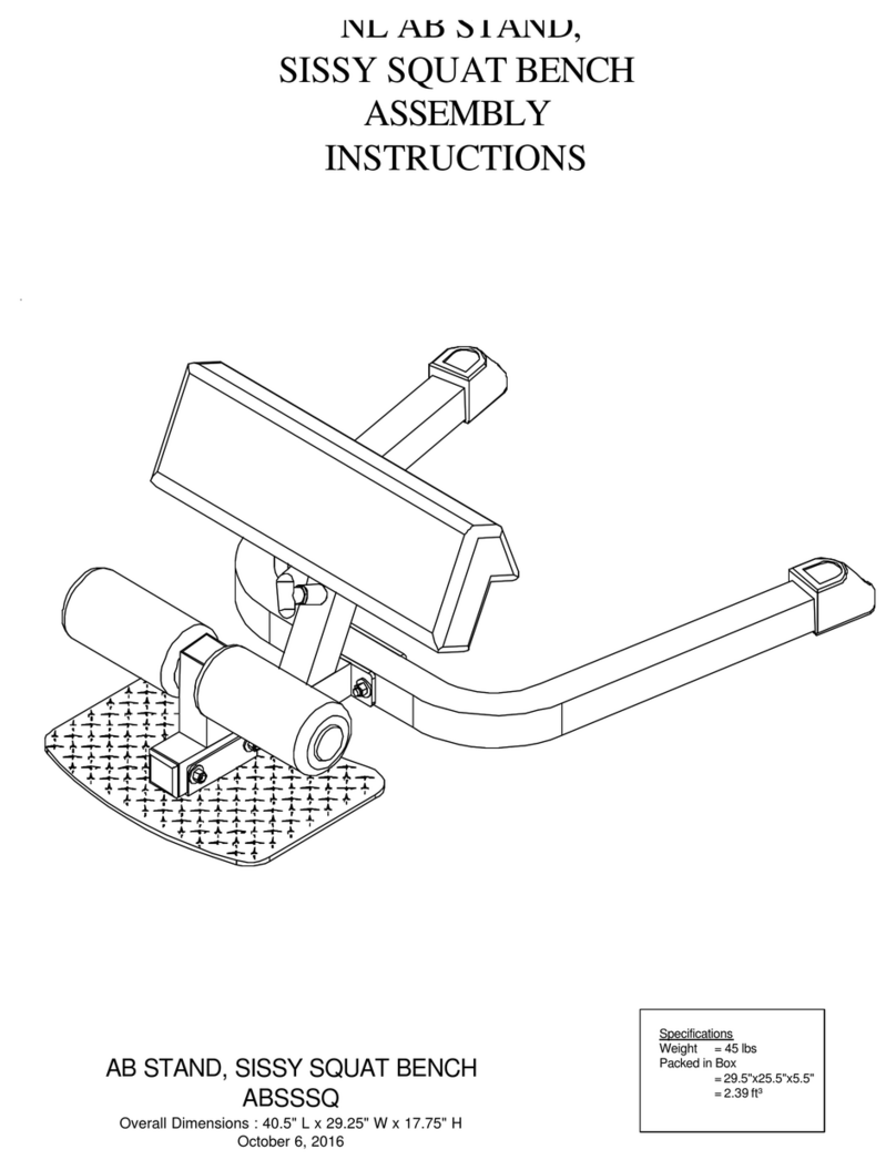 Northern Lights SISSY SQUAT BENCH Assembly instruction