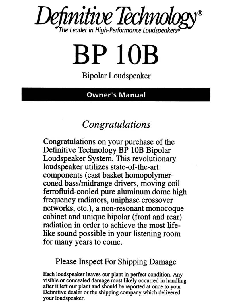 Definitive Technology BP 10B User manual