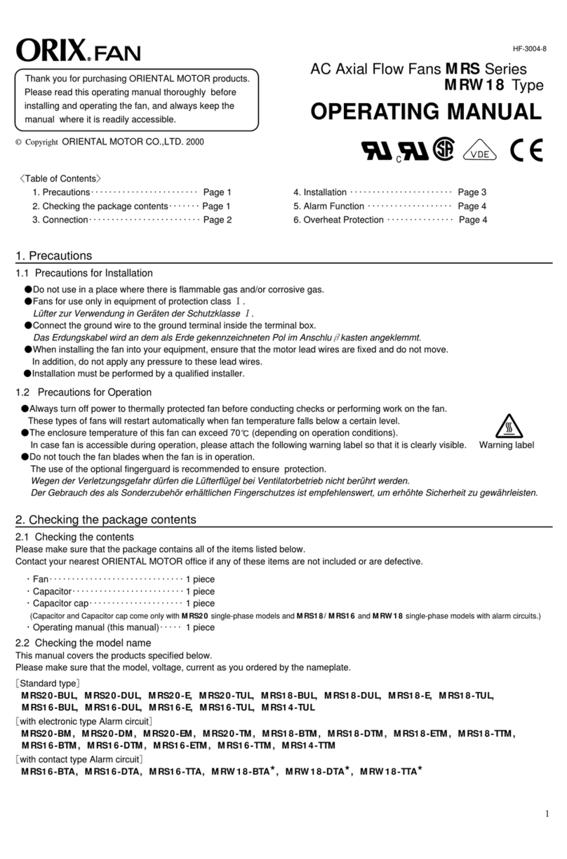 ORIX MRW-18 User manual