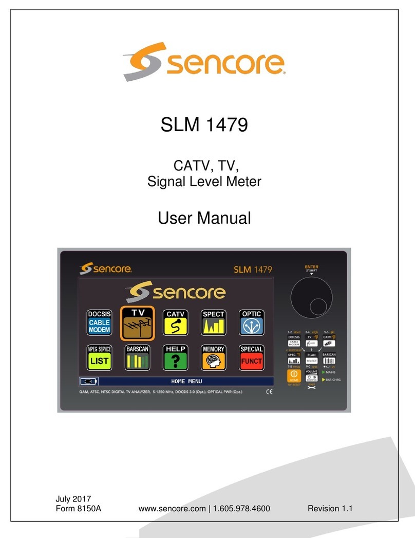 Sencore SLM 1479 User manual Sencore SLM 1479 User manual