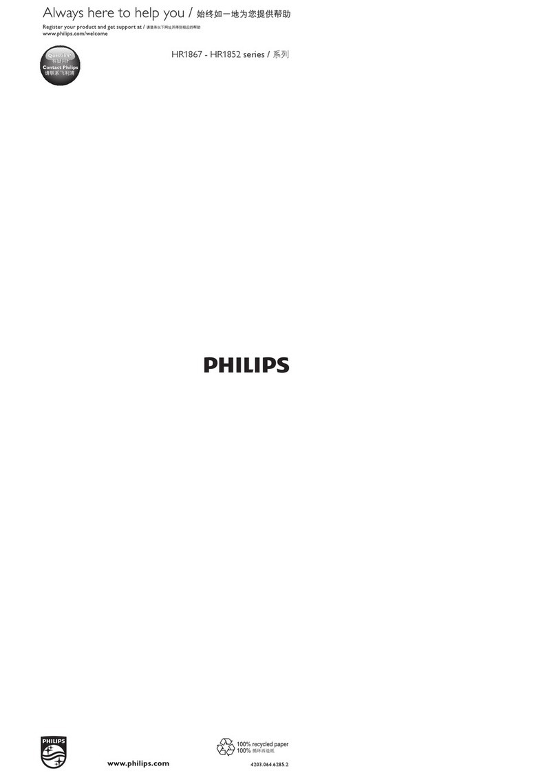 Philips Viva Collection HR1867 series user manual