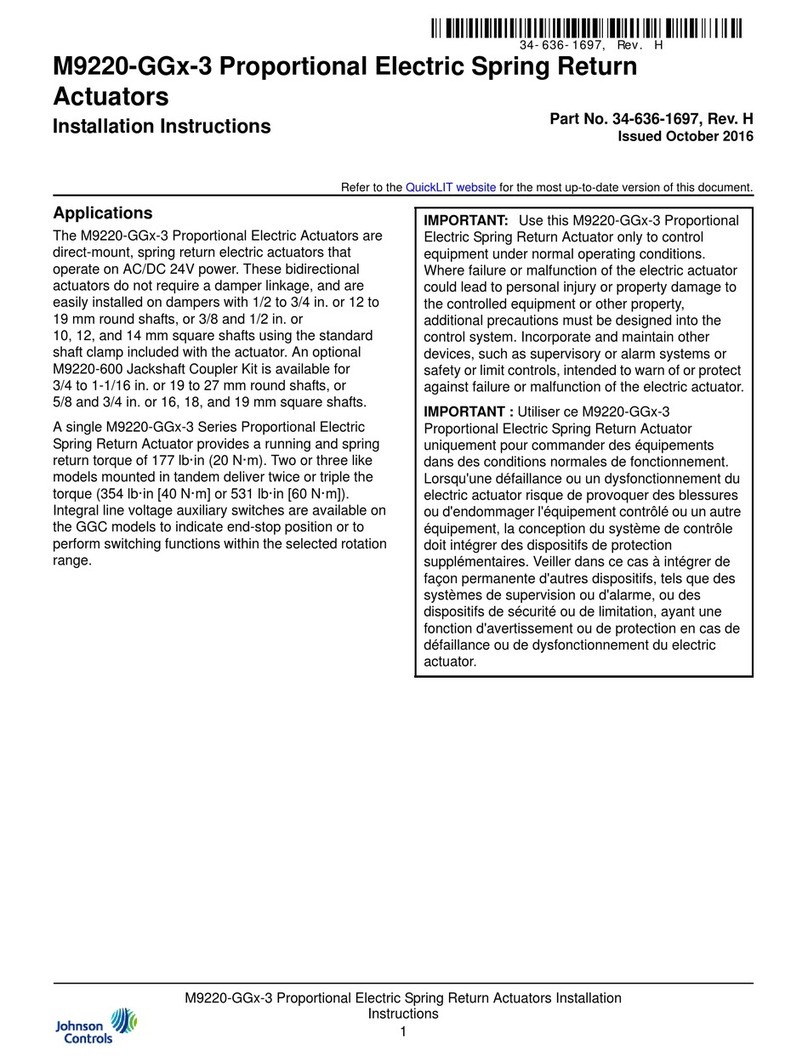 Johnson Controls M9220-GGx-3 series User manual