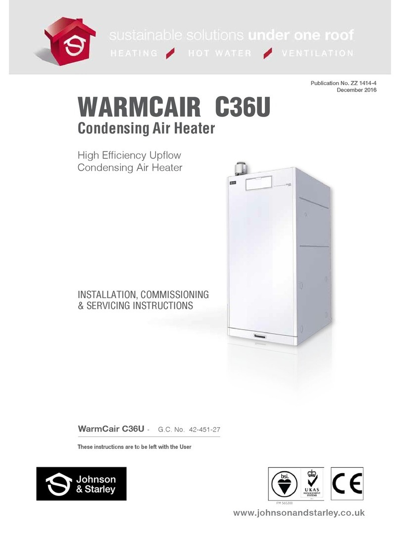 Johnson & Starley WARMCAIR C36U Installation, commissioning & servicing instructions Johnson & Starley WARMCAIR C36U Installation, commissioning & servicing instructions