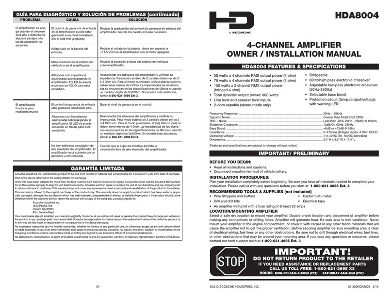 Scosche HDA8000 Owners & installation manual